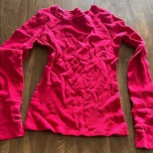 Long sleeve red Arizona shirt with thumb holes. Size juniors medium.